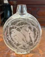 René Lalique Deux Moineaux Vase No.911 Grey Patina c1920 Signed R. Lalique
