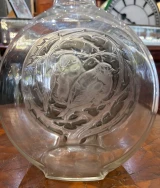 René Lalique Deux Moineaux Vase No.911 Grey Patina c1920 Signed R. Lalique
