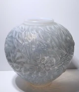 René Lalique Gui Vase No.948 Opalescent Double Cased Glass c1920 Signed France