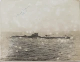 WW1 1918 RAF Official Photographs. British Sub & Cruiser / Lighter 649 FX