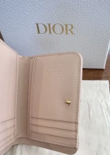 Christian Dior Small Lady Dior Voyageur Coin Purse Powder Beige Cannage Lambskin