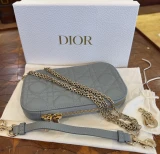 Christian Dior Lady Dior Call’in Dior Phone Holder Cloud Blue Cannage Lambskin