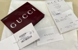 Auth Gucci GG Supreme Black Canvas Zip Wristlet Clutch Pouch 784959 Full Set