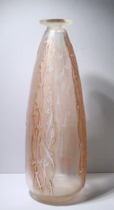 René Lalique Quatre Groupes de Lézards Vase No. 898 c1912 Frosted Sepia Glass