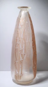 René Lalique Quatre Groupes de Lézards Vase No. 898 c1912 Frosted Sepia Glass