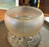 René Lalique Lutteurs Bowl No.890 Grey Patina c1914 Signed R. Lalique Rare