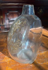René Lalique Deux Moineaux Vase No.911 Sepia Patina c1920 Signed R. Lalique
