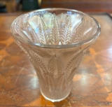 René Lalique Châtaignier Vase No.1092 Clear Sepia Patina c1933 Signed France