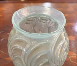 René Lalique Bresse Vase No. 1073 Celadon Green Grey Patina c1931 Signed France