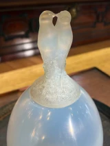 René Lalique Tourterelles Vase No.963 Opalescent Glass c1925 Signed France