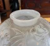 René Lalique Poissons Vase No. 905 Opalescent Glass c1921 Signed R. Lalique