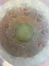 René Lalique Le Mans Vase No.1074 Celadon Green c1931 Signed R. Lalique