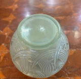 René Lalique Le Mans Vase No.1074 Celadon Green c1931 Signed R. Lalique
