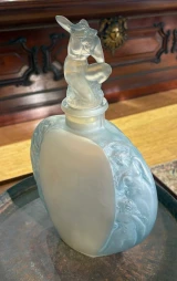 René Lalique Sirènes Vase No.883 Blue Patina Frosted Glass c1920 35cm