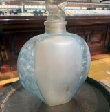René Lalique Sirènes Vase No.883 Blue Patina Frosted Glass c1920 35cm