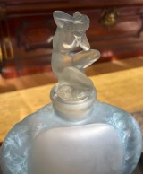 René Lalique Sirènes Vase No.883 Blue Patina Frosted Glass c1920 35cm