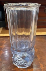René Lalique "Merles" (Blackbirds) Vase No. 1071 – Blue Patinated Crystal c1931
