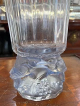 René Lalique "Merles" (Blackbirds) Vase No. 1071 – Blue Patinated Crystal c1931