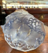 René Lalique "Merles" (Blackbirds) Vase No. 1071 – Blue Patinated Crystal c1931