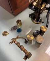 Rare Antique J Swift & Son London Binocular Brass Microscope c.1890 Boxed