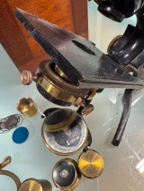 Rare Antique J Swift & Son London Binocular Brass Microscope c.1890 Boxed