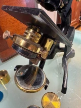 Rare Antique J Swift & Son London Binocular Brass Microscope c.1890 Boxed