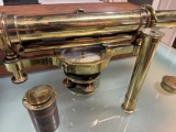 Antique c.1840s Troughton & Simms London Brass Surveyors Level Compass Boxed