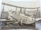 WW1 c1917 RAF Large Official Photograph. Crashed Airplane in Field.