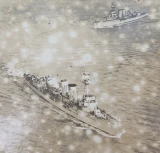 WW1 c1918 RAF Official Photograph. Aerial View 2 British Cruisers.