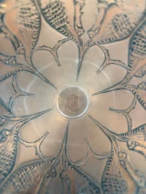René Lalique Inséparables Vase No.887 Blue Patina Frosted Glass c1919 Signed