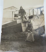 2 x WW1 1916 RAF Large Official Photographs. Mail Being Loaded onto Plane.