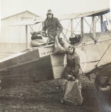 2 x WW1 1916 RAF Large Official Photographs. Mail Being Loaded onto Plane.