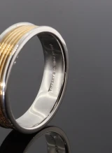Tiffany & Co. Platinum & 18k Yellow Gold Milgrain Wedding Band Ring Size T 9.79g