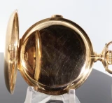 Zenith c.1920 18ct Gold Hunter Chronograph Pocket Watch 107g Rare Racing Dial