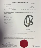 Tahitian Cultured Pearl Necklace 43 Graduated 8 10.5mm 14ct Gold Clasp Val $5300