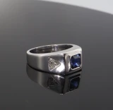 Vintage 2.30ct Sapphire & .76ct Diamond Set Platinum Ring Size R1/2 Val $18675