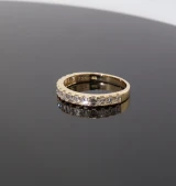 Vintage 1.33ct H VVS Carre Cut Diamond 18K Gold Band Ring Size P1/2 Val $7475