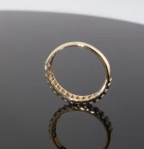 Vintage 1.33ct H VVS Carre Cut Diamond 18K Gold Band Ring Size P1/2 Val $7475