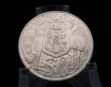 Graded UNC Downie's 1966 50c Round Coin 80% Silver AF929 #4