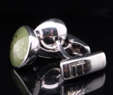 1988 Dunhill Olympic Games Five Rings Green Enamel & 925 Silver 14.5mm Cufflinks