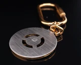 Vintage Dunhill Two Tone Gold & Silver Tone Circular 9cm Key Ring & Carabiner
