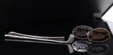 Dunhill Golf Themed 925 Silver 19mm Oval 18th Hole Cufflinks & Tie Clip