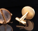 Vintage Alfred Dunhill Gold Tone Round 19.5mm Cufflinks (Large D)