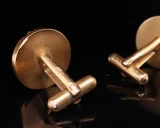 Vintage Alfred Dunhill Gold Tone Round 19.5mm Cufflinks (Large D)