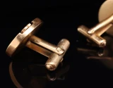 Vintage Alfred Dunhill Gold Tone Round 19.5mm Cufflinks (Large D)