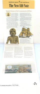 1988 UNC $10 Polymer Note AA 11 Prefix + Scarce RBA Brochure.