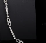 1.12ct G Si Diamond Set 18K White Gold Bracelet 17cm Val $8030