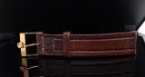 Auth. Omega Brown Leather 18mm/ 16mm Wristwatch Strap