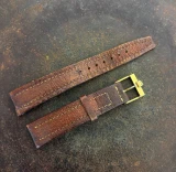 Auth. Omega Brown Leather 18mm/ 16mm Wristwatch Strap