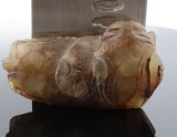 Chinese Qing Dynasty Nephrite Jade Carving Mythical Qilin Chi Lin